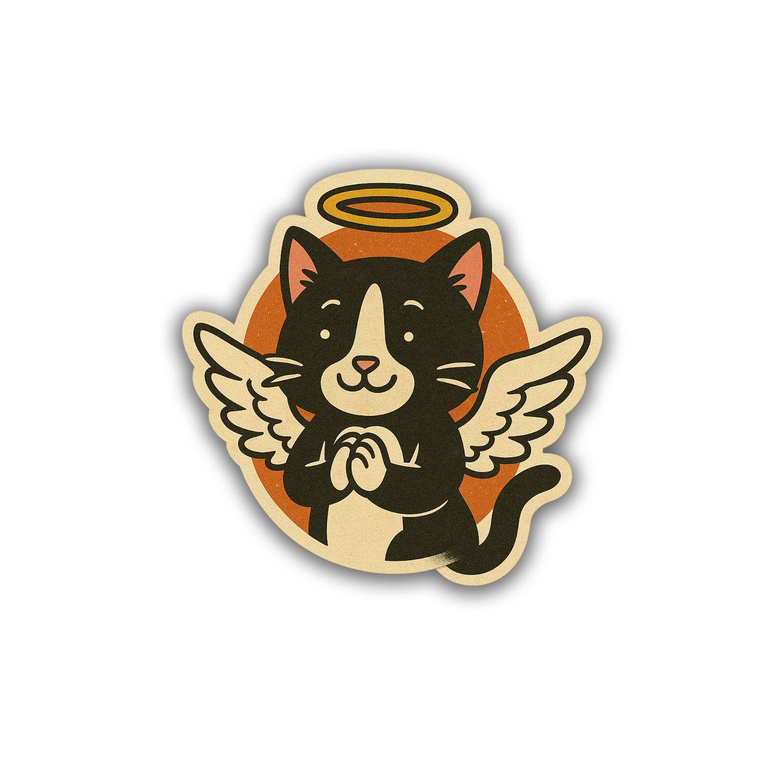 Angel Cat Sticker 3.5 Inch Vinyl Decal Meme Kitten Adorable Waterproof Art