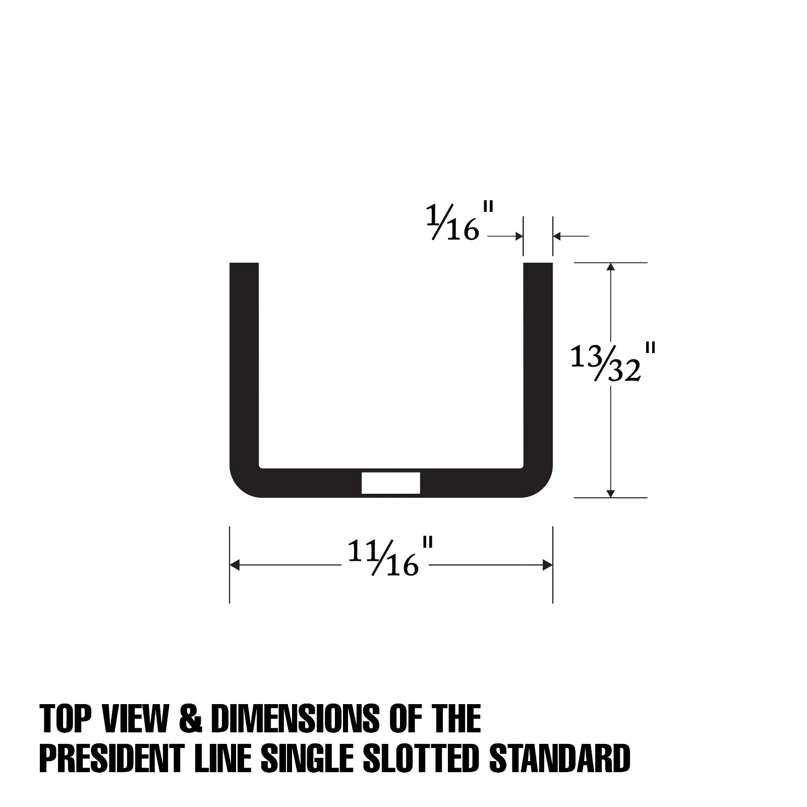 48" Medium 1/2" Slots 1" Standards Satin Zinc Econoco SS10/48 (Pack of 10)