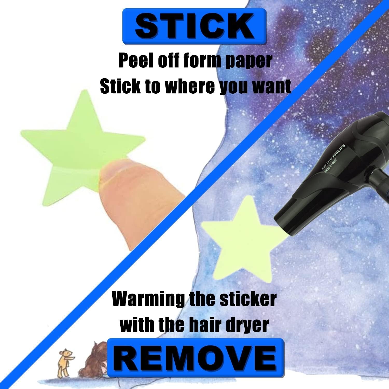 LOMIMOS 640PCS Glow in the Dark Star Stickers,Small Wall Decals for Ceiling Kids