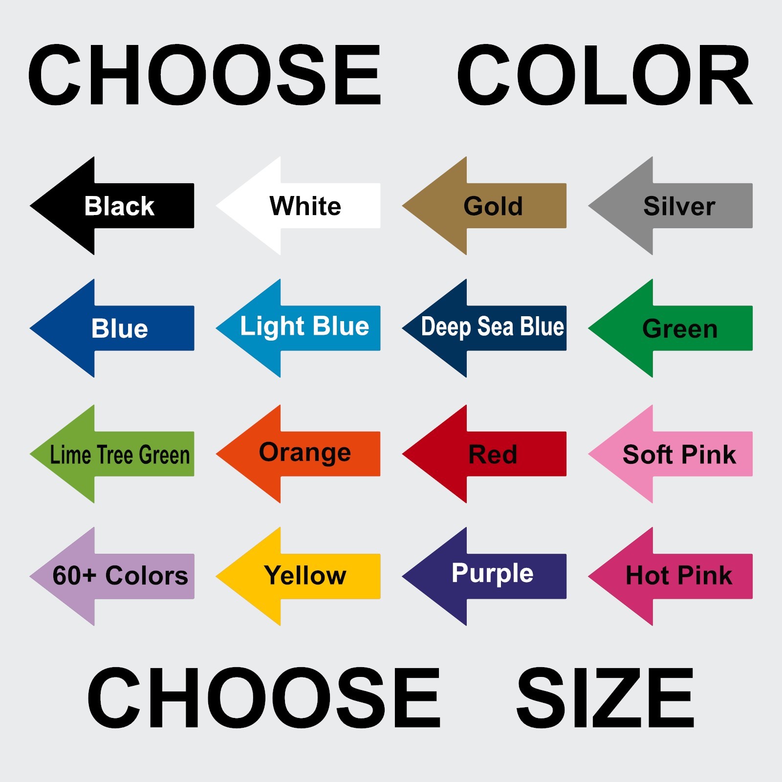 Arrow Direction Stickers! Pick Size Color! Permanent Outdoor Glossy Vinyl Decals