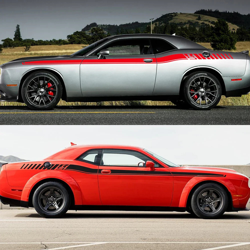 Aftermarket Dodge Challenger Full-Length Waistline Accent Stripe Decal Kit (2 Pc