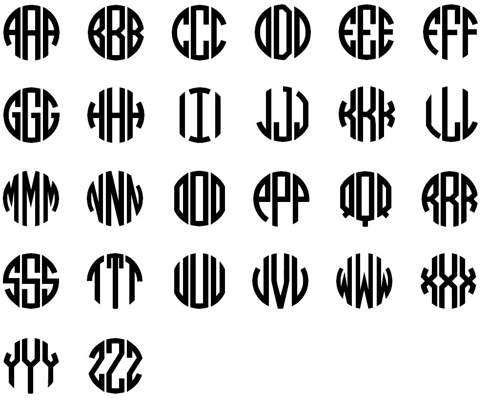 3" Monogram Circle Custom Name Tumbler Cup Decal Sticker