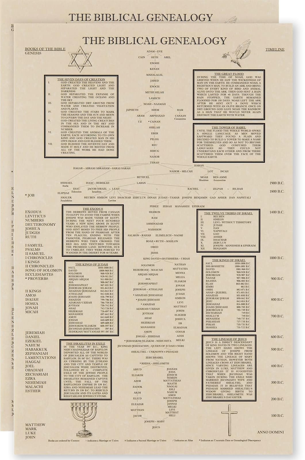Shannon Roddy The Biblical Genealogy Chart, Family Tree from Adam to Jesus, B…