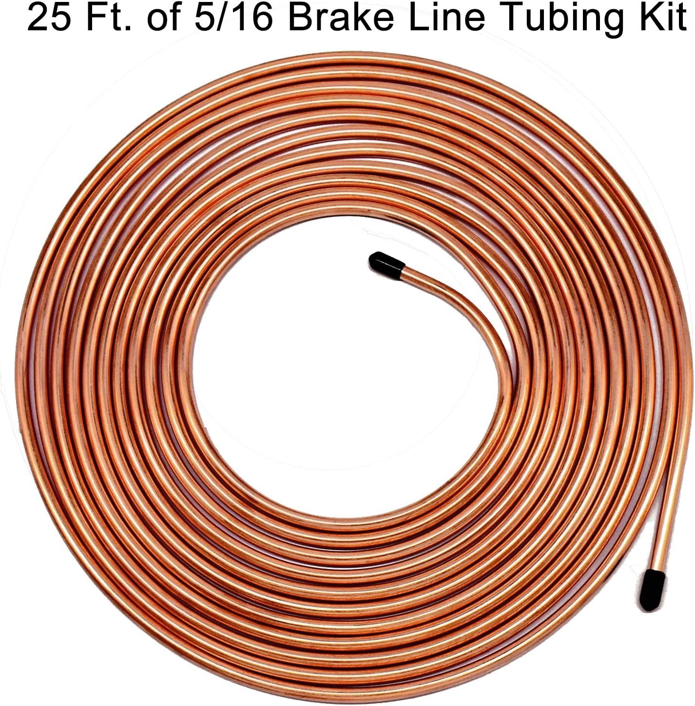 5/16 Brake Line Tubing Kit, Flexible Brake Line(2025 New), 25 ft 5 16 Copper Coa