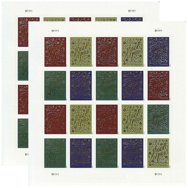 USPS Forever Postage Stamps Thank You 2020 – Sheet of 20 Stamps