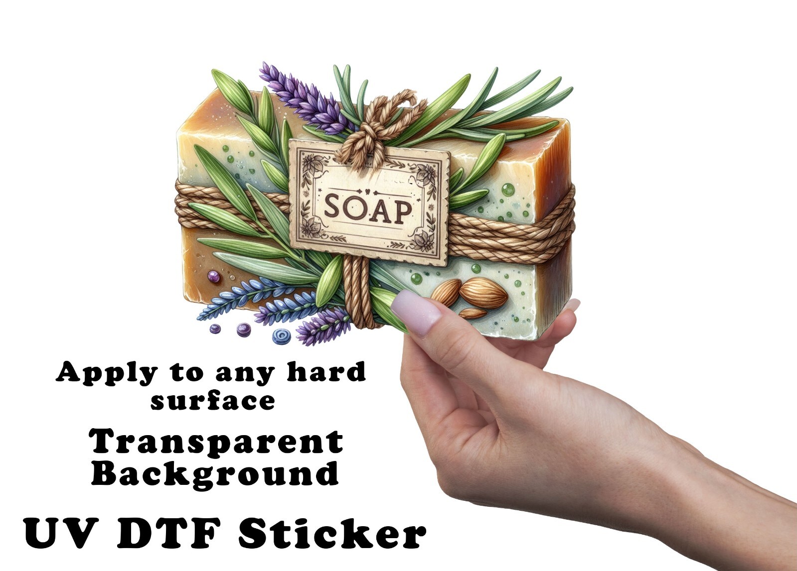 Lavender Soap UV DTF Transparent Sticker / Decal