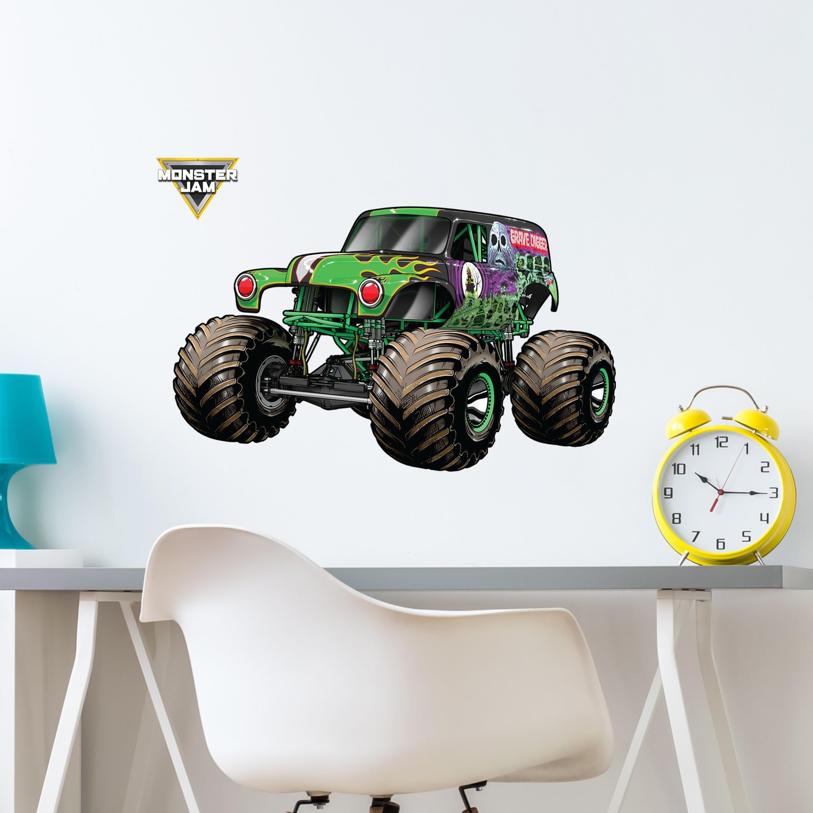 Monster Jam Wall Decals – 23" Grave Digger Wall Stickers with 3D Augmented Re…