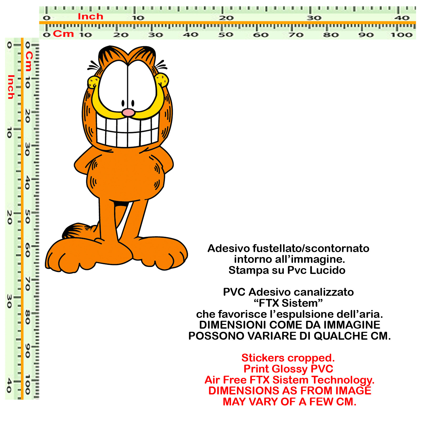 Garfield the cat cartoon wall stickers wal sticker cropped cm. 40×77 1 PC.