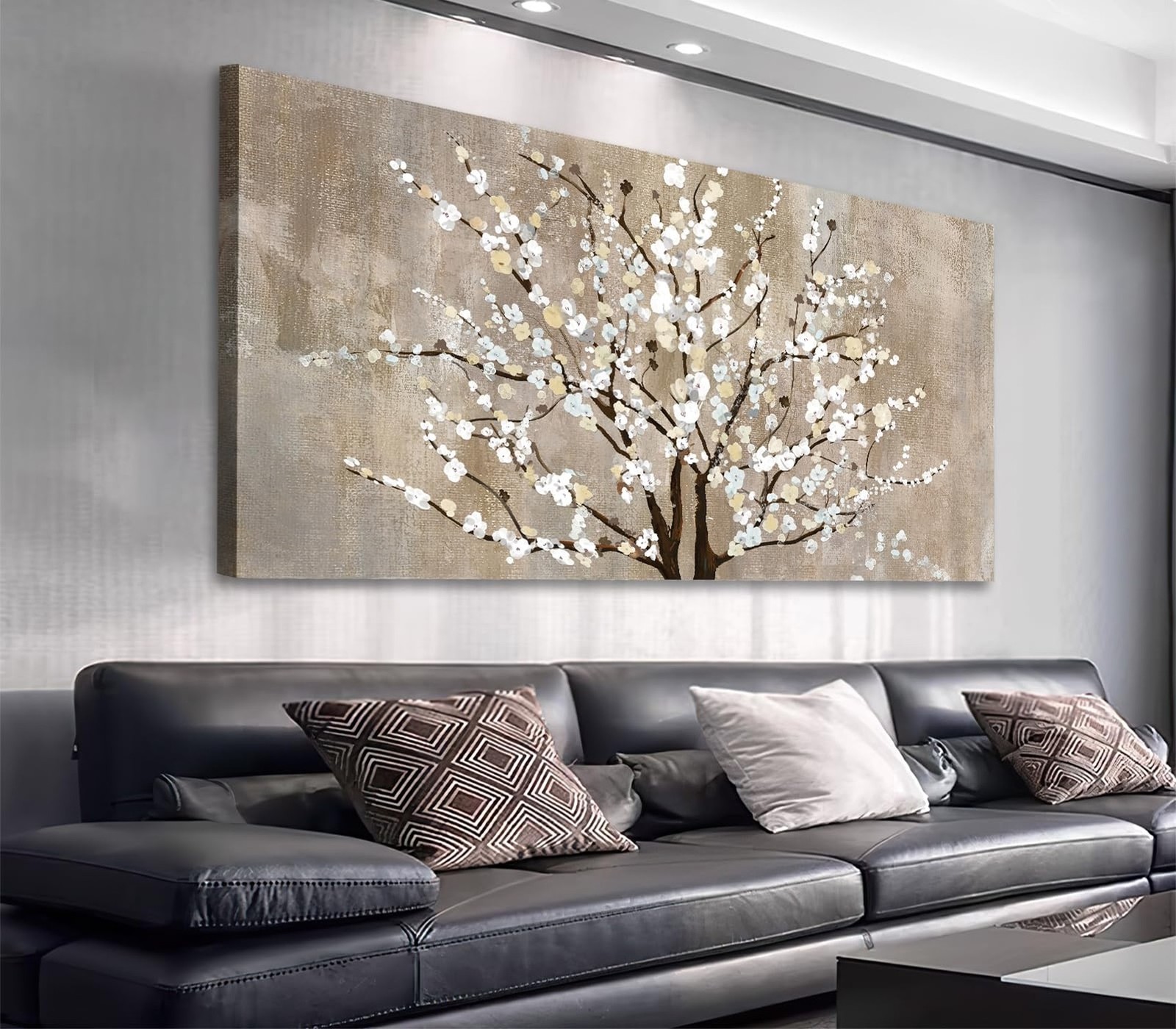 arteWOODS Flower Canvas Wall Art for Living Room Plum Blossom Pictures for Be…