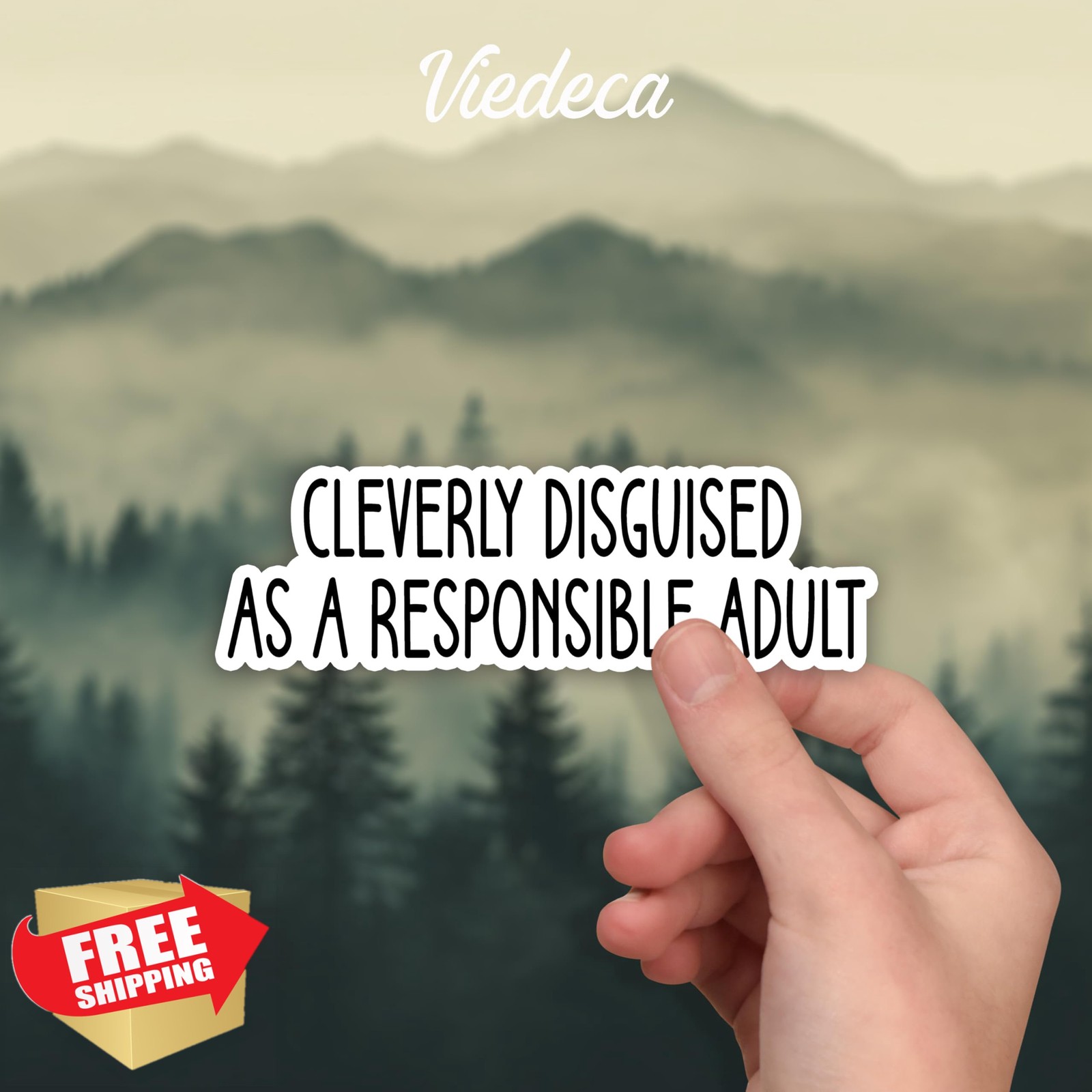 Responsible Adult Sticker 3×1 Inch Funny Sarcastic Vinyl Decal Tumbler