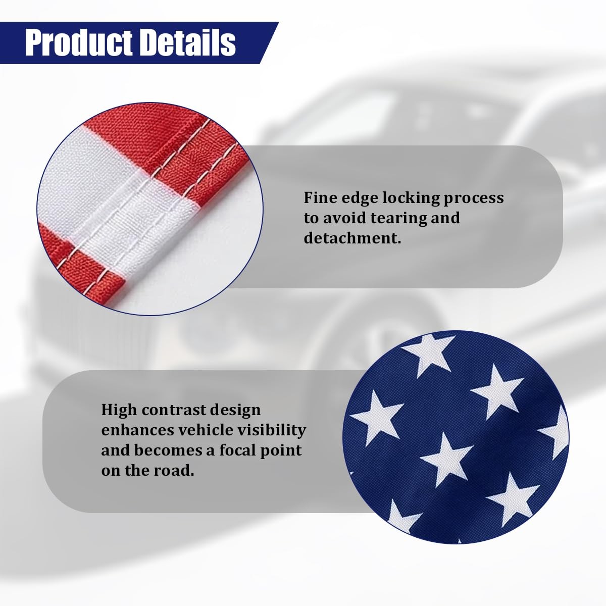 2 Pack 17×12 Inch American Car Flags with Window Clip Vehicle Window Mount Flag