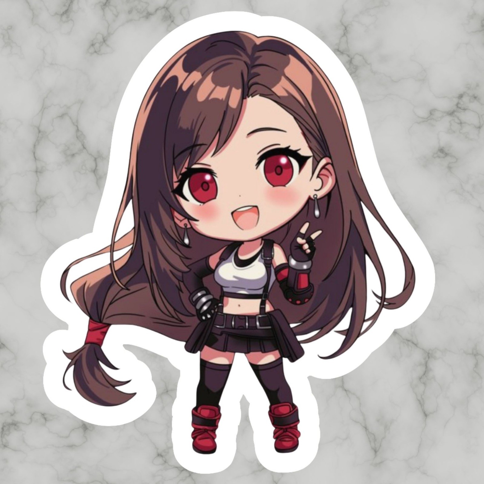 Tifa Lockhart, Final Fantasy 7, FF7, Cute Kawaii Glossy Vinyl sticker, Decal