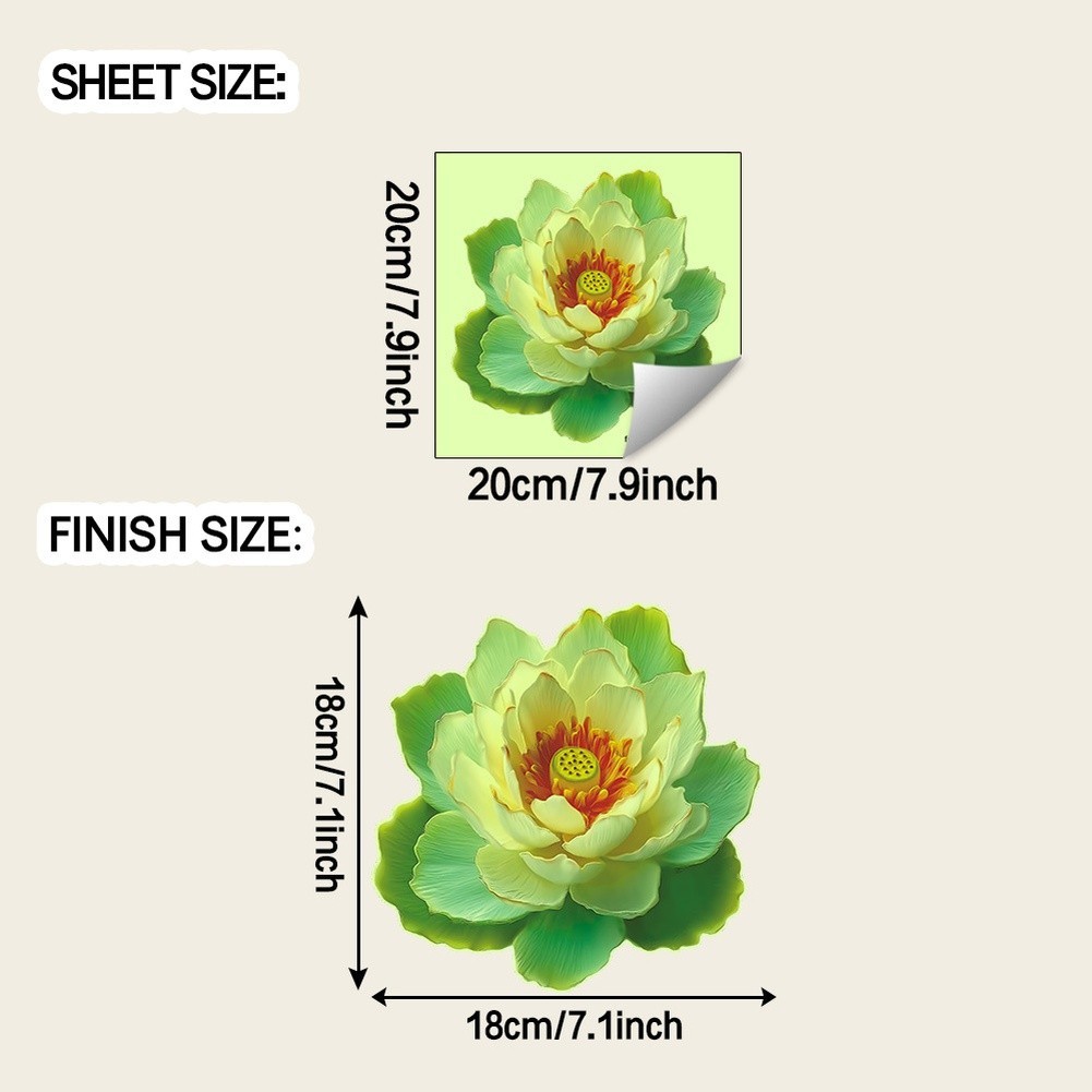 Removable Glow in Dark Lotus Wall Stickers for Bathroom Bedroom Office Decor