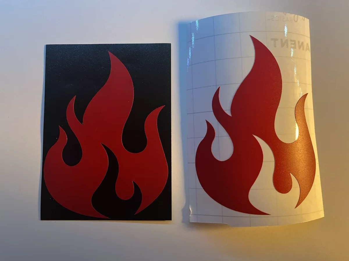 12 – "Fire" Vinyl Sticker Decals Approx 2.25 X 3.25