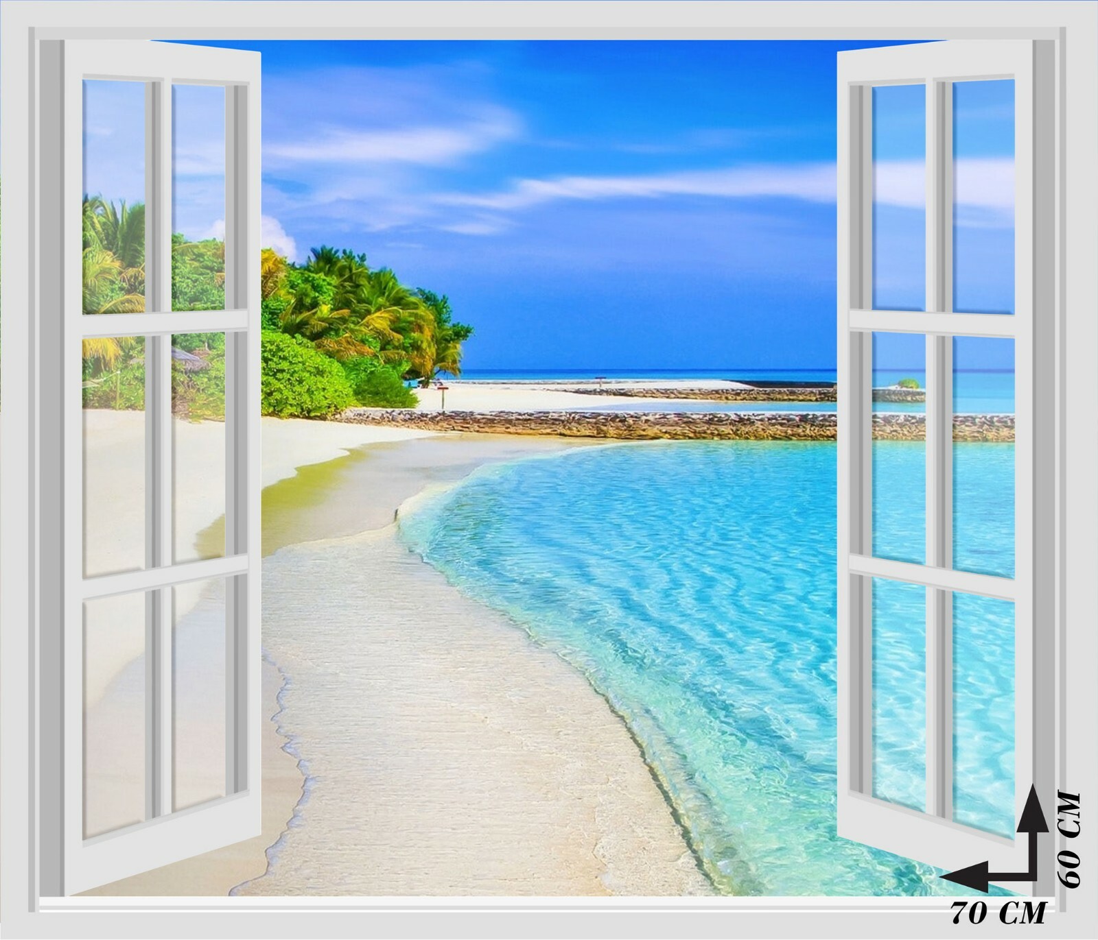 Window Wall Stickers – SEA OCEAN BEACH – Wall Stickers 3D – VINYL