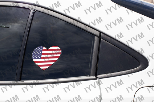 USA Flag Heart Sticker Decal