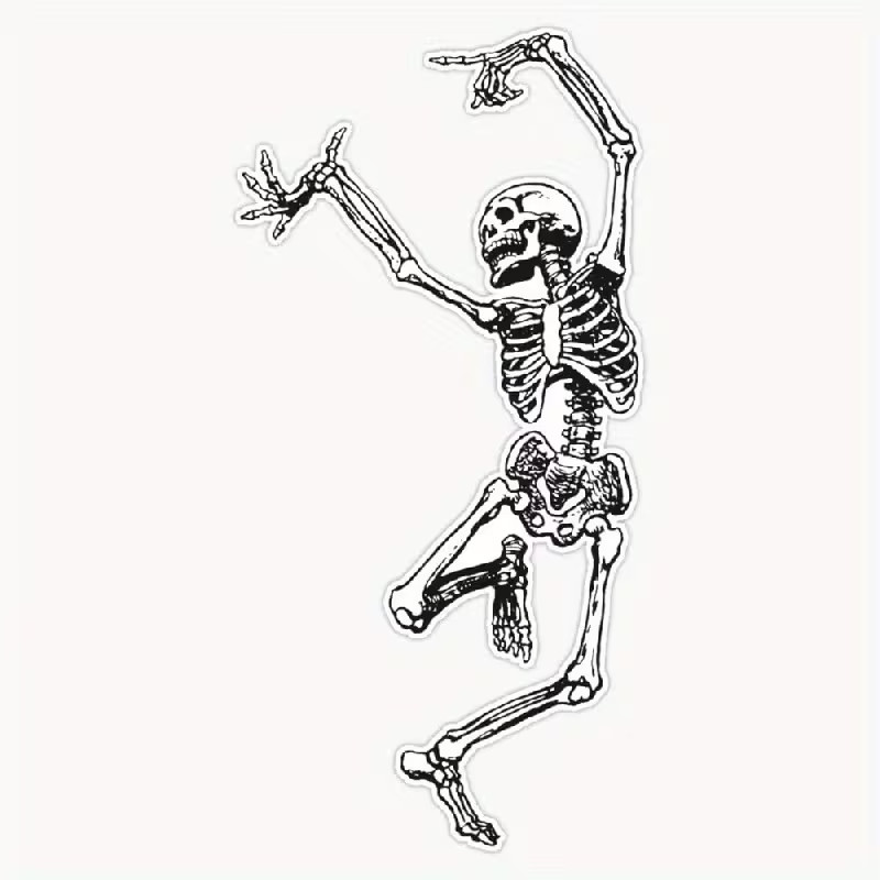 1pc Dancing Skeleton Having Fun Sticker Vinyl Waterproof Sticker Decal