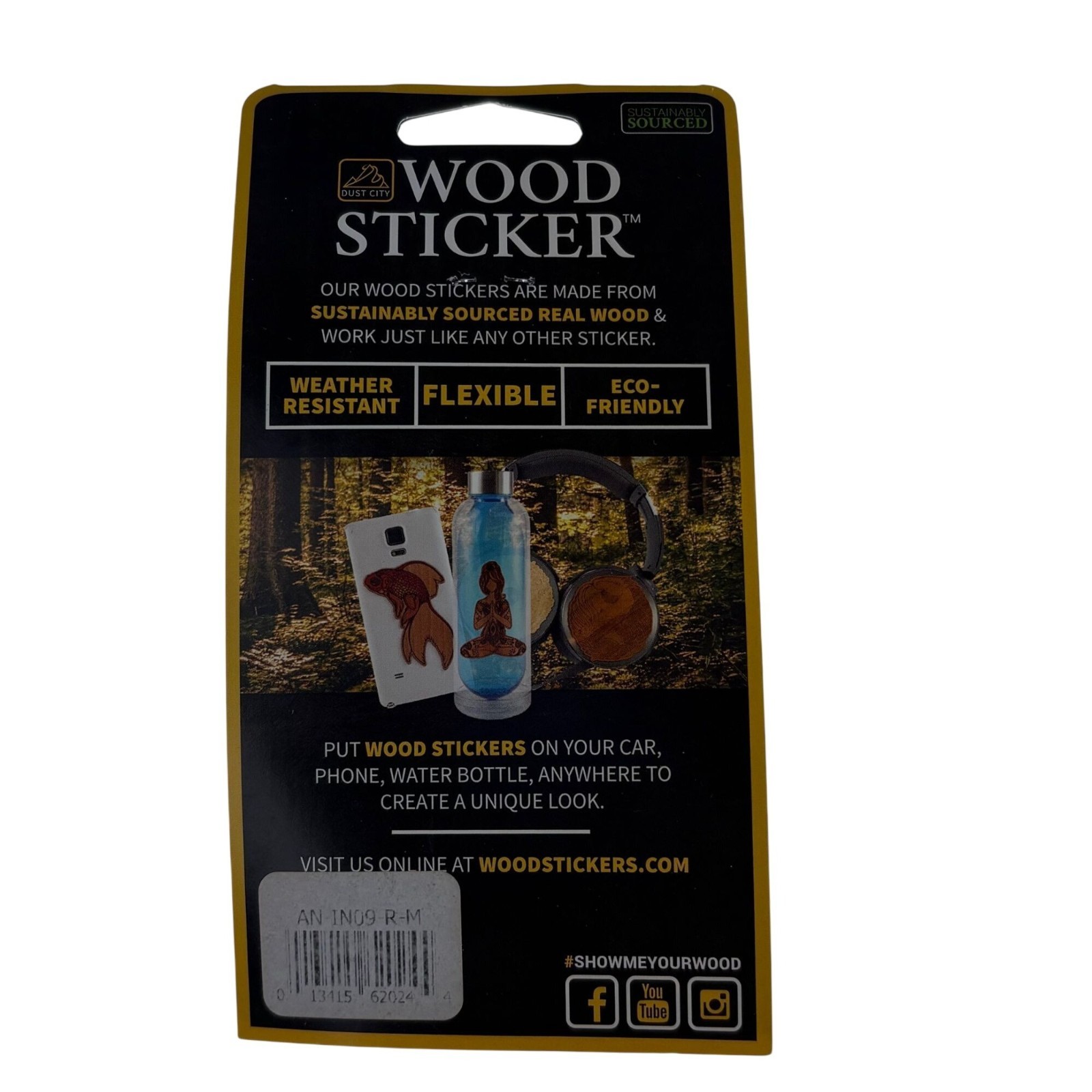 Bee Biodegradable Flexible Wood Sticker Weather Resistant Dishwasher Safe Eco