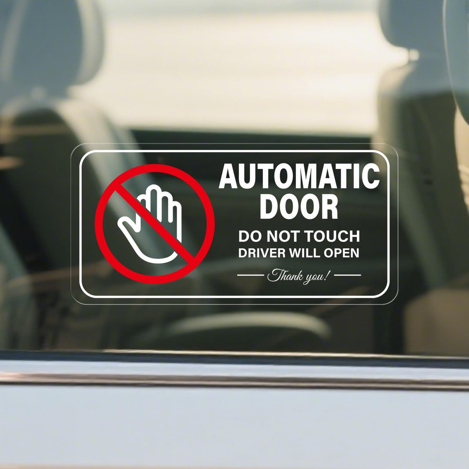 Automatic Door Car Sticker 4 × 2 Inches Vinyl Do Not Touch Driver Will Open W…