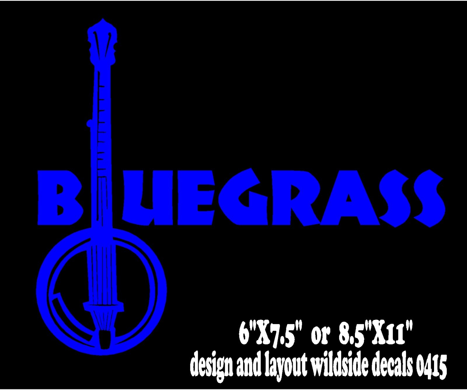 Bluegrass Banjo Decal Music Strings Vinyl Car Truck Sticker