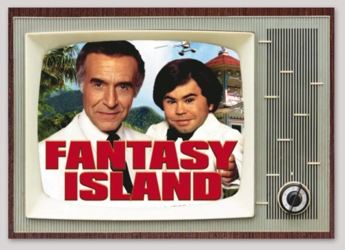 FANTASY ISLAND *NEW* Glossy Rectangle Sticker Measures 5.25" x 3.74"