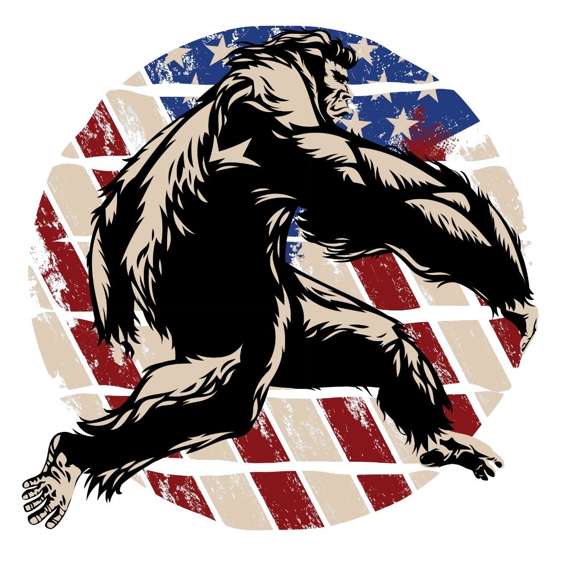 👀👣BIGFOOT/SASQUATCH FLAG Sticker/Decal Vinyl Graphic 2”-16" You Choose! 😻🔥