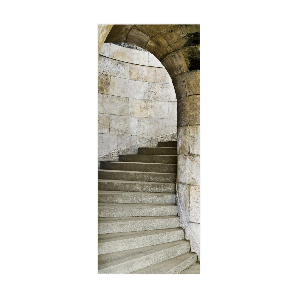 3D Wall Art Basement Stone Stair Door Sticker PVC Decal Self-adhesive Wrap Mural