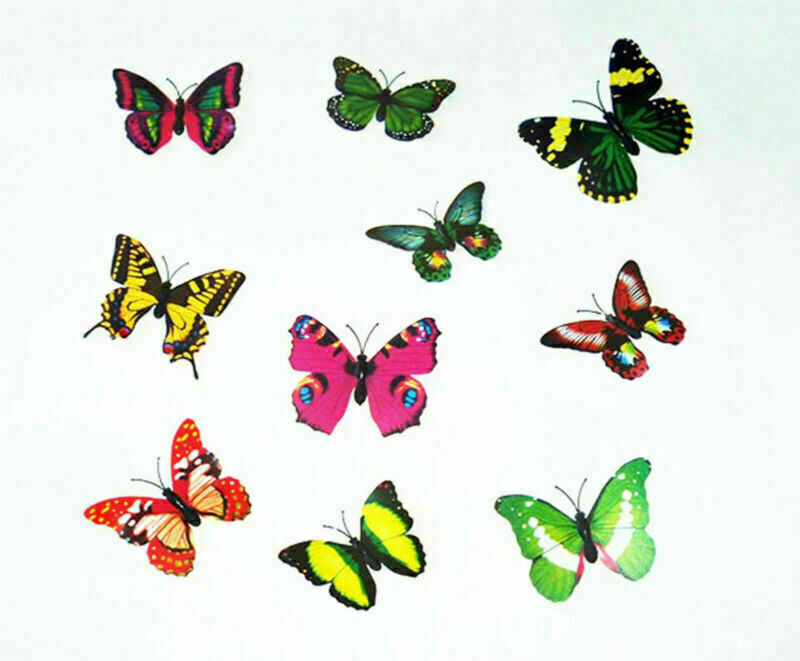 24pcs Multicolor Artificial Butterflies with Magnet Home Decorations Accessories