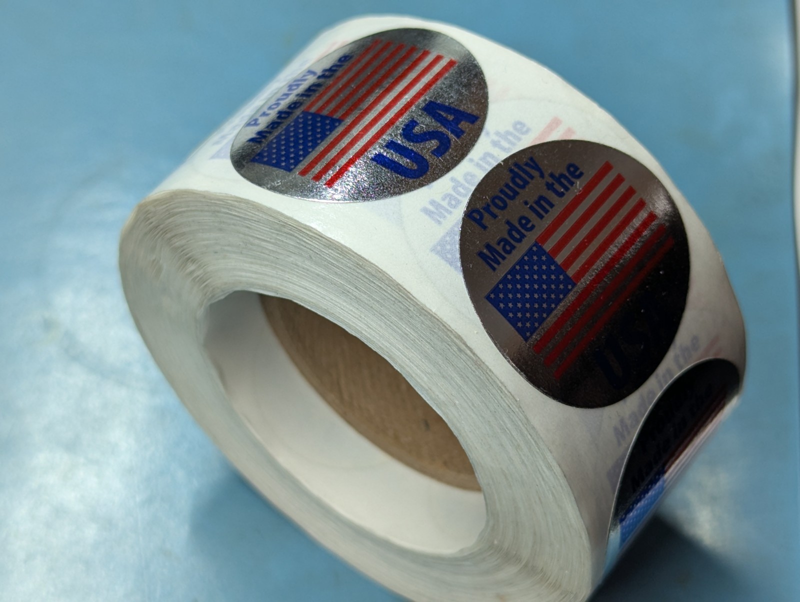 Sticker Round 1¼" (1.25 Inch) "Proudly Made In the USA" Full Roll