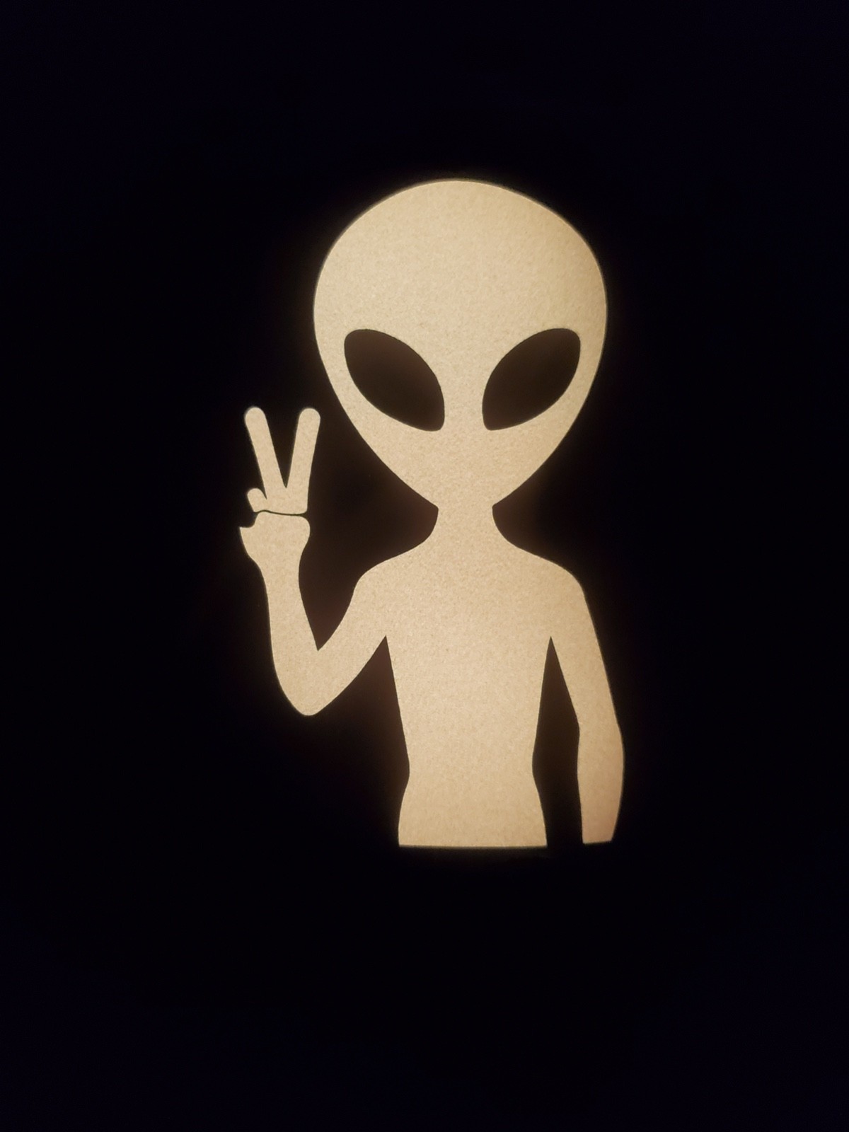 Glow In The Dark Vinyl Decal Deuces Peace Sign Alien Medium Size Lit Studios New