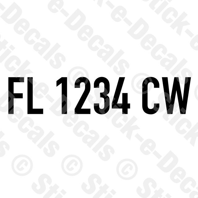 TWO (2) BOAT HULL WATERCRAFT REGISTRATION NUMBERS 3" Height Jet Ski Jetski Decal
