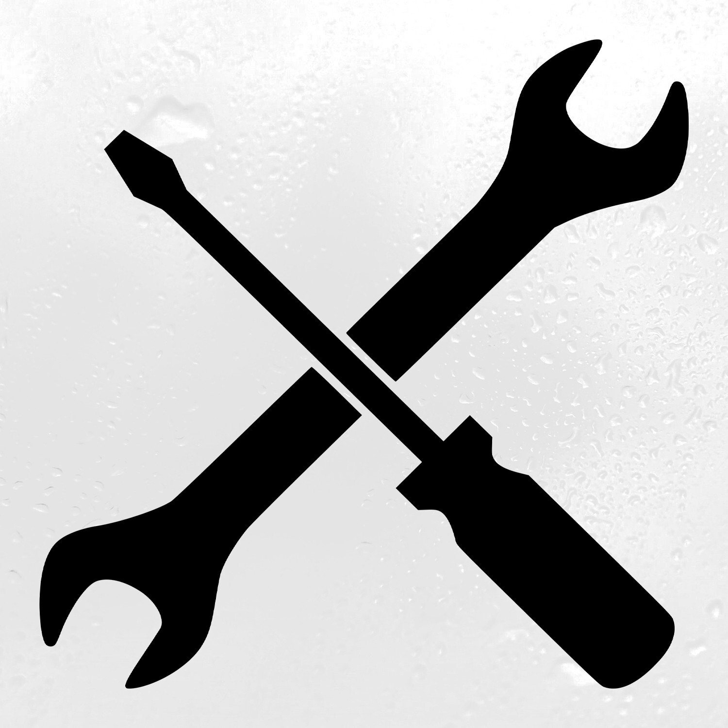 Crossed Wrench Screwdriver Vinyl Decal | Handyman Mechanic Tools Die Cut Sticker