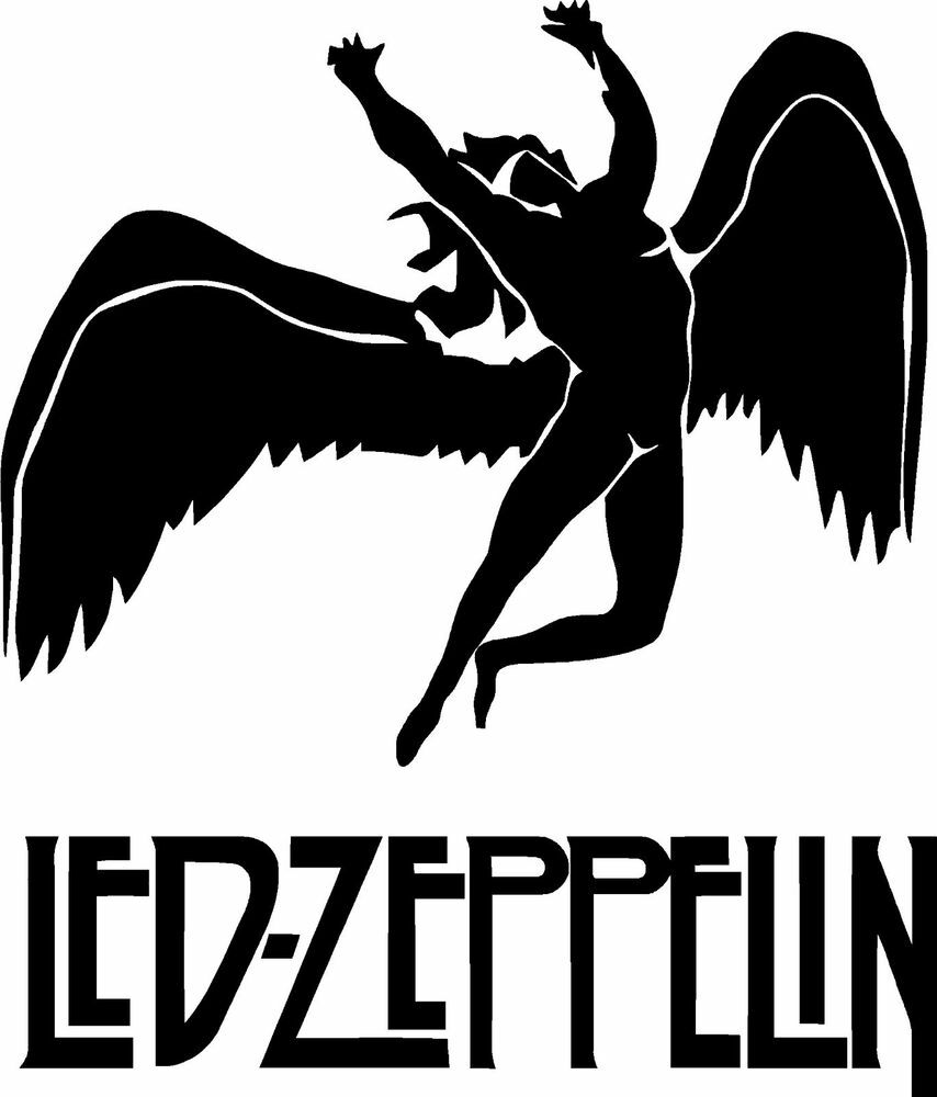 Vinyl Decal for Window – Led-Zeppelin Angel, Various Colors & Sizes