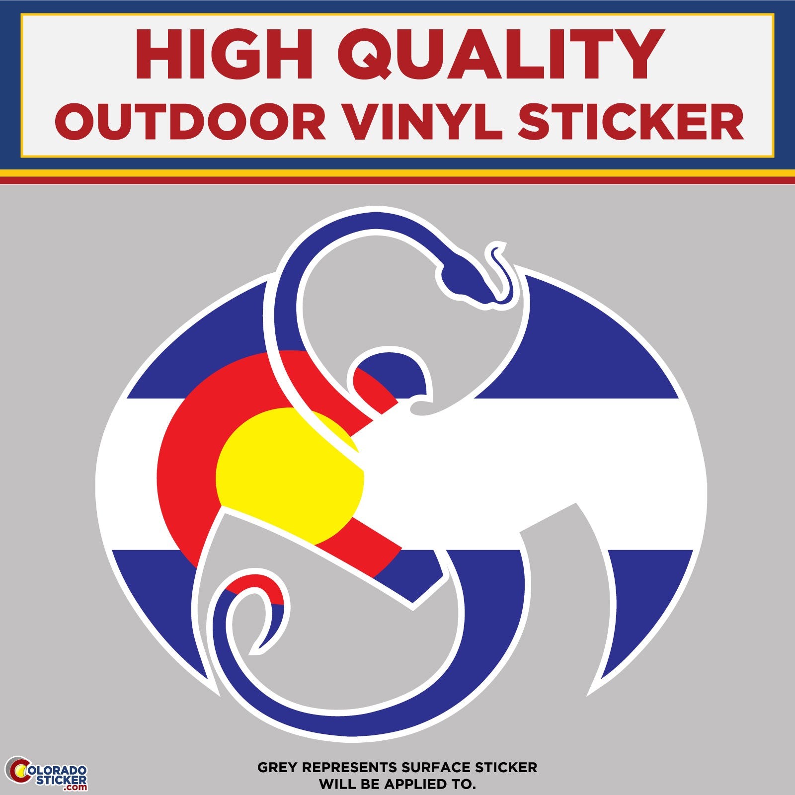 Strange Music Snake and Bat with Colorado Flag Pattern, High Quality Vinyl Stick