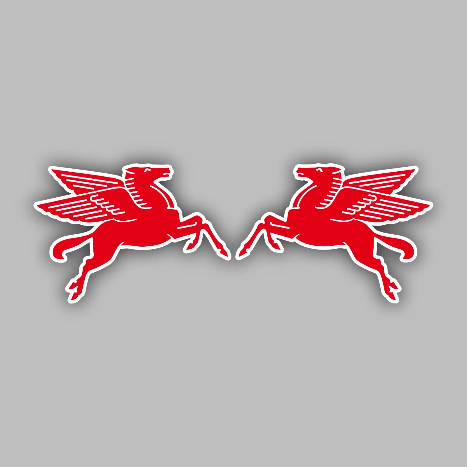 mobil oil 2 pc stickers decal gas vintage pegasus racing Classic