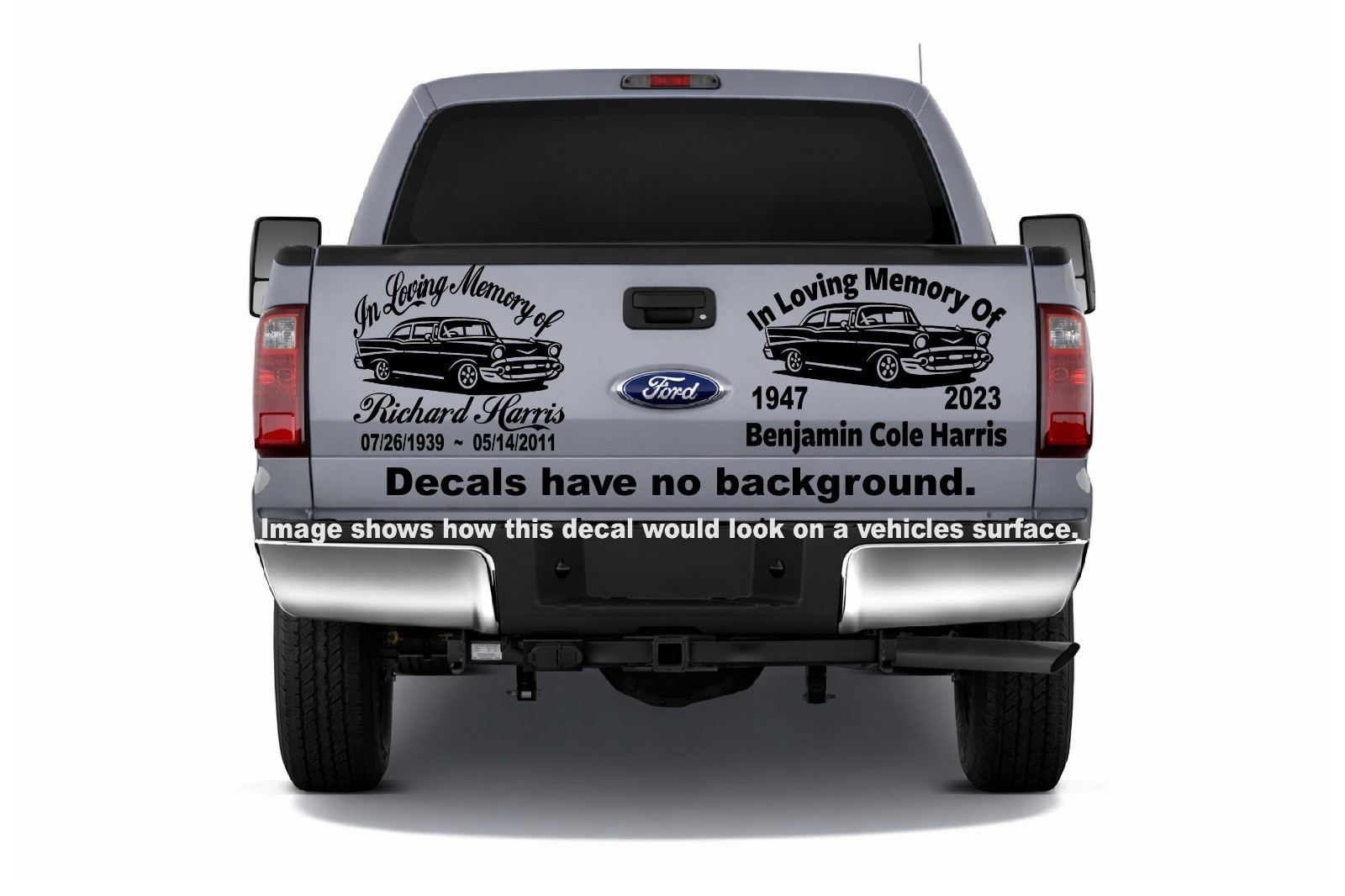 In Loving Memory Decal Hot Rod Car Racing Flag | Personalized Car Vinyl Sticker