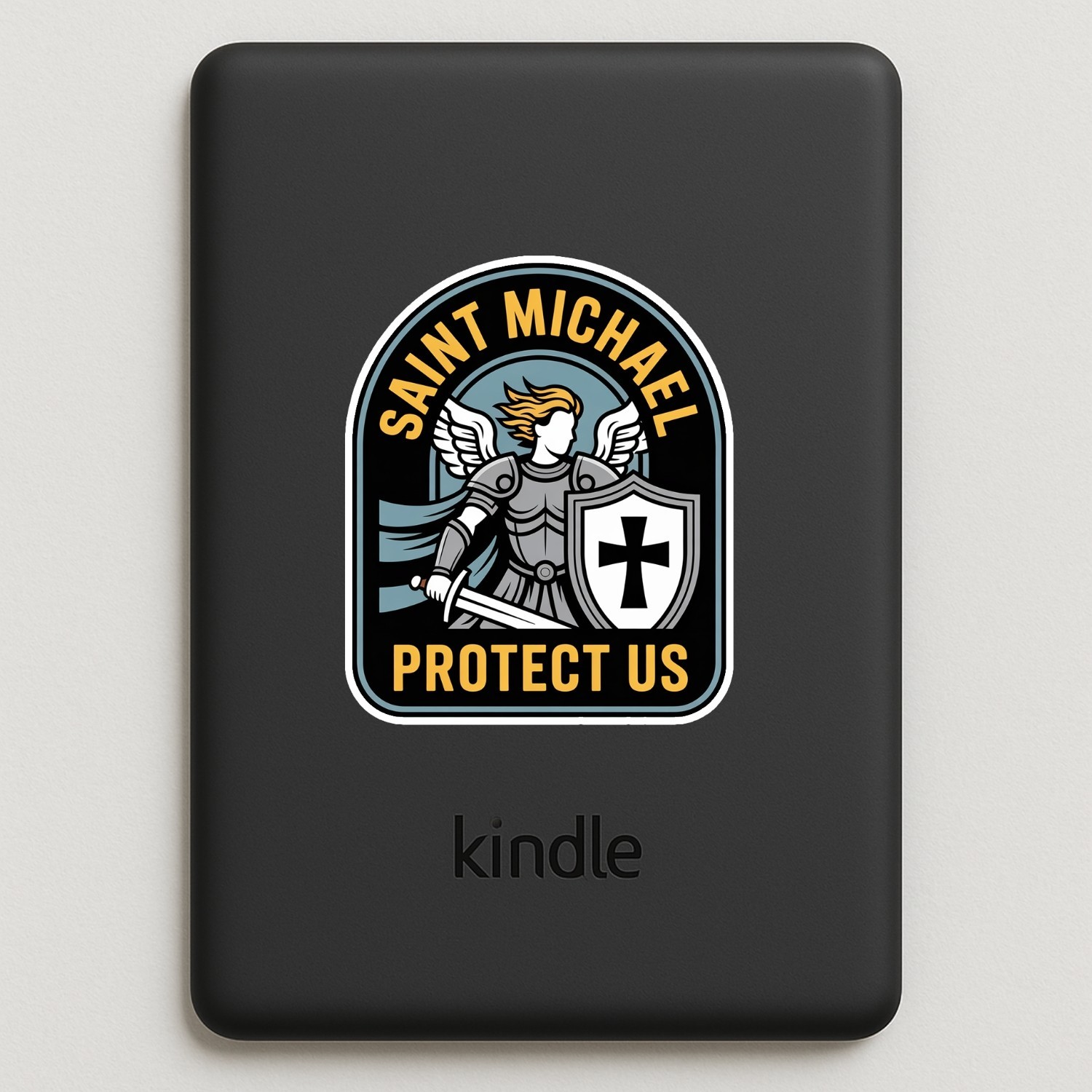 Saint Michael Protect Us Stickers: Catholic Vinyl Decals – 4PCS
