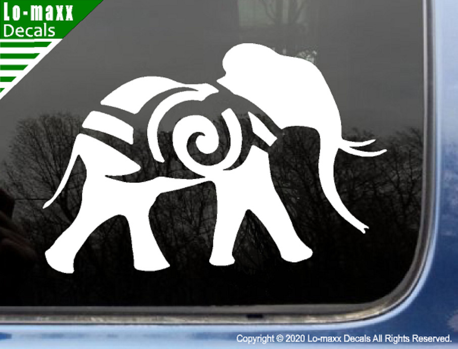 Elephant Tribal Original Cool Art Color & Size Options Die Cut Vinyl Decal