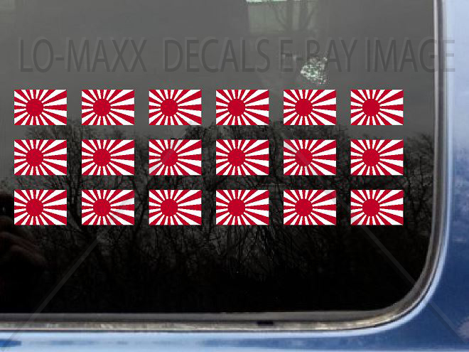 WW 2 Japanese Rising Sun Flag Fighter Bomber Kill Markings Printed Vinyl Sticker