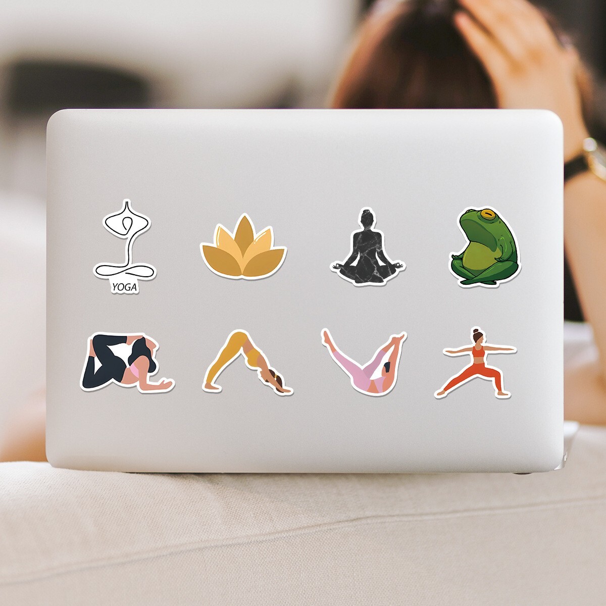 50pcs Waterproof Vinyl Stickers Yoga Lifestyle Luggage Phone Laptop Water Bottle