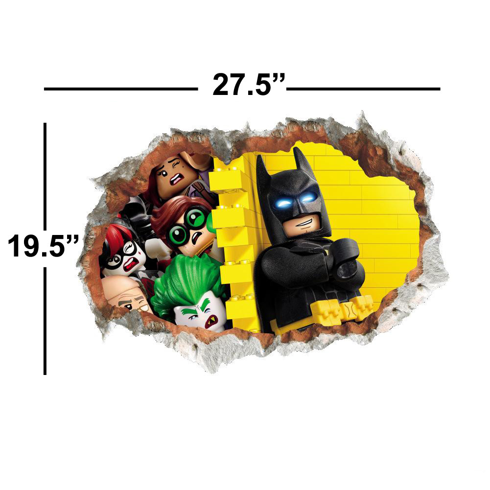 Large Lego Batman Wall Sticker Removable Decal Kids Nursery Decor USA FAST SHIP