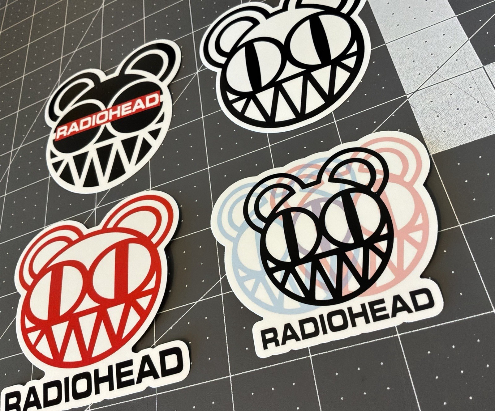 Radiohead Stickers Bear Logo 4 Stickers 3”