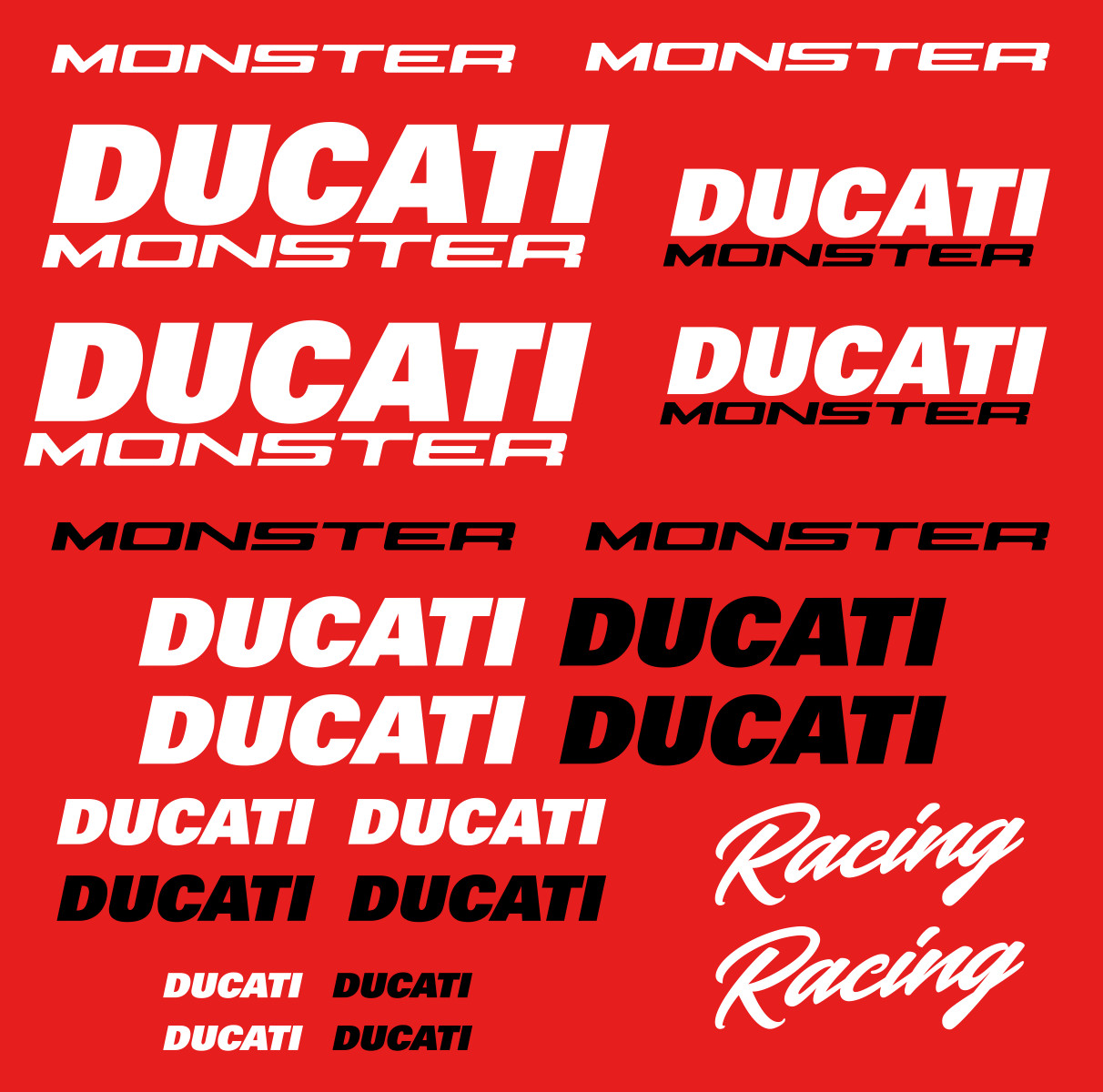 Ducati Monster decal set 821 696 1200 tank motorbike sticker kit tuning 796 1100