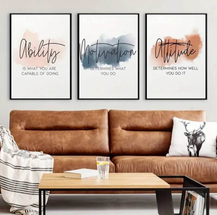 3pcs/set Unframed motivational Art Prints Wall Decor
