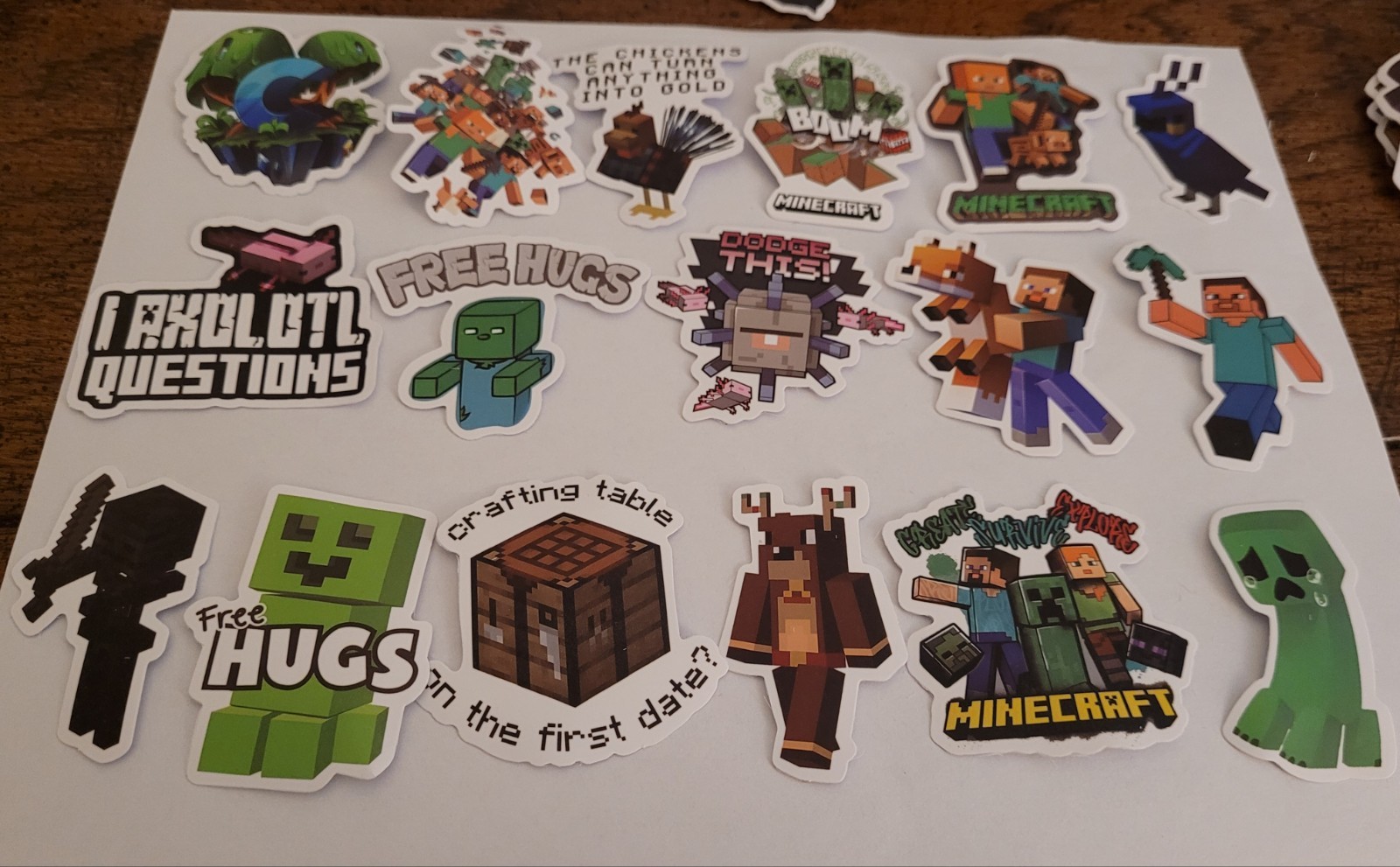 10 PCS Mine Craft (Unofficial) Block Pixel Video Game Stickers BRAND NEW