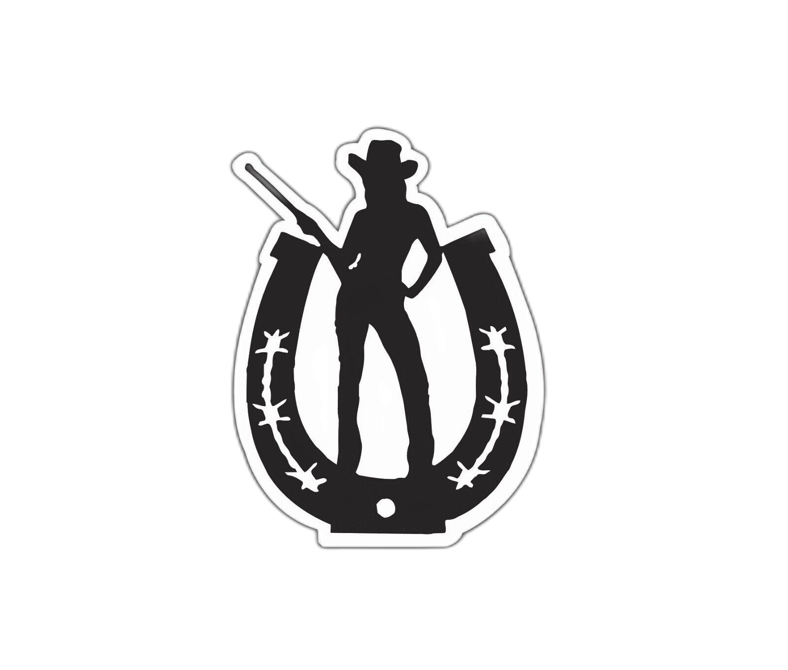 Cowgirl Horseshoe Sticker Decal