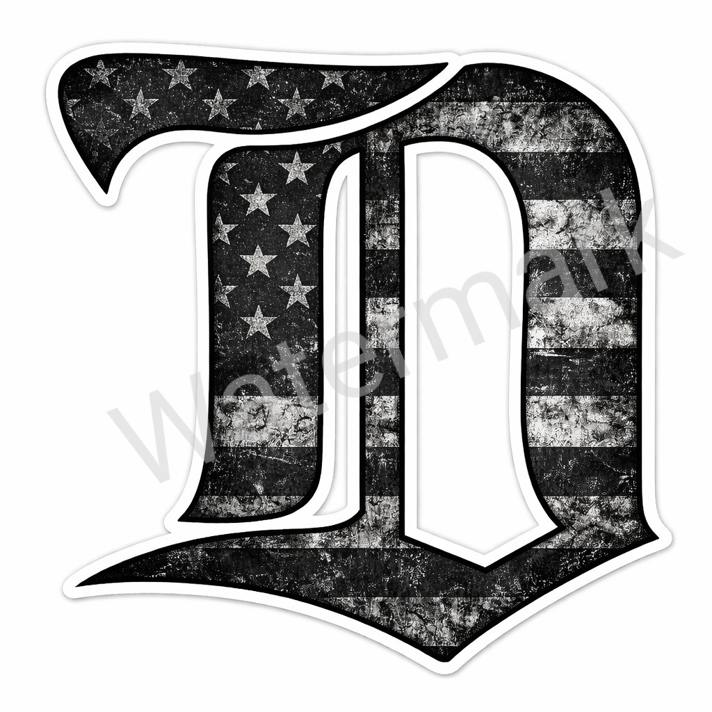 Detroit Vinyl Car Truck Laptop Sticker/Decal Tigers Red Wings Vintage Flag