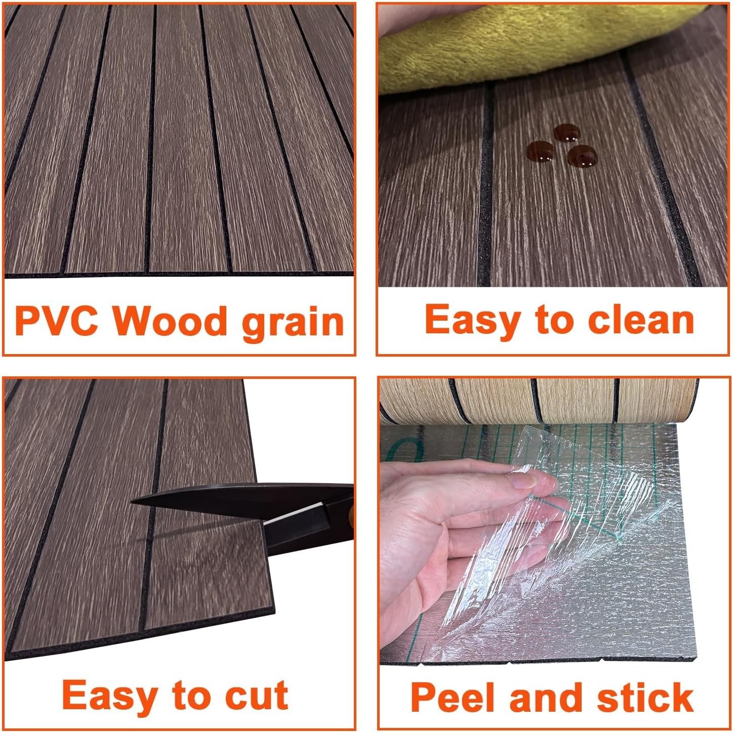Self-Adhesive PVC Slat Wall Panel 236”x15.75” – Luxurious Faux Wood Finish