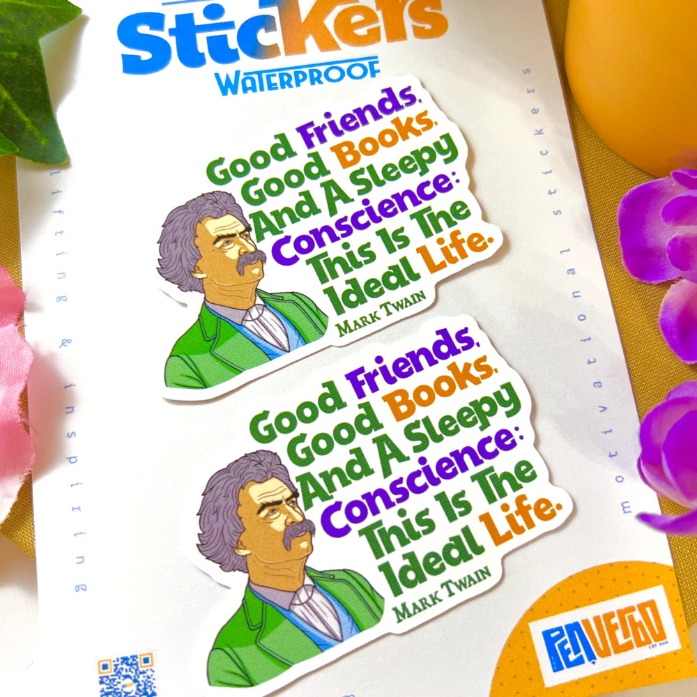 Mark Twain Quote Sticker 2pcs | Motivational Sticker | PI561