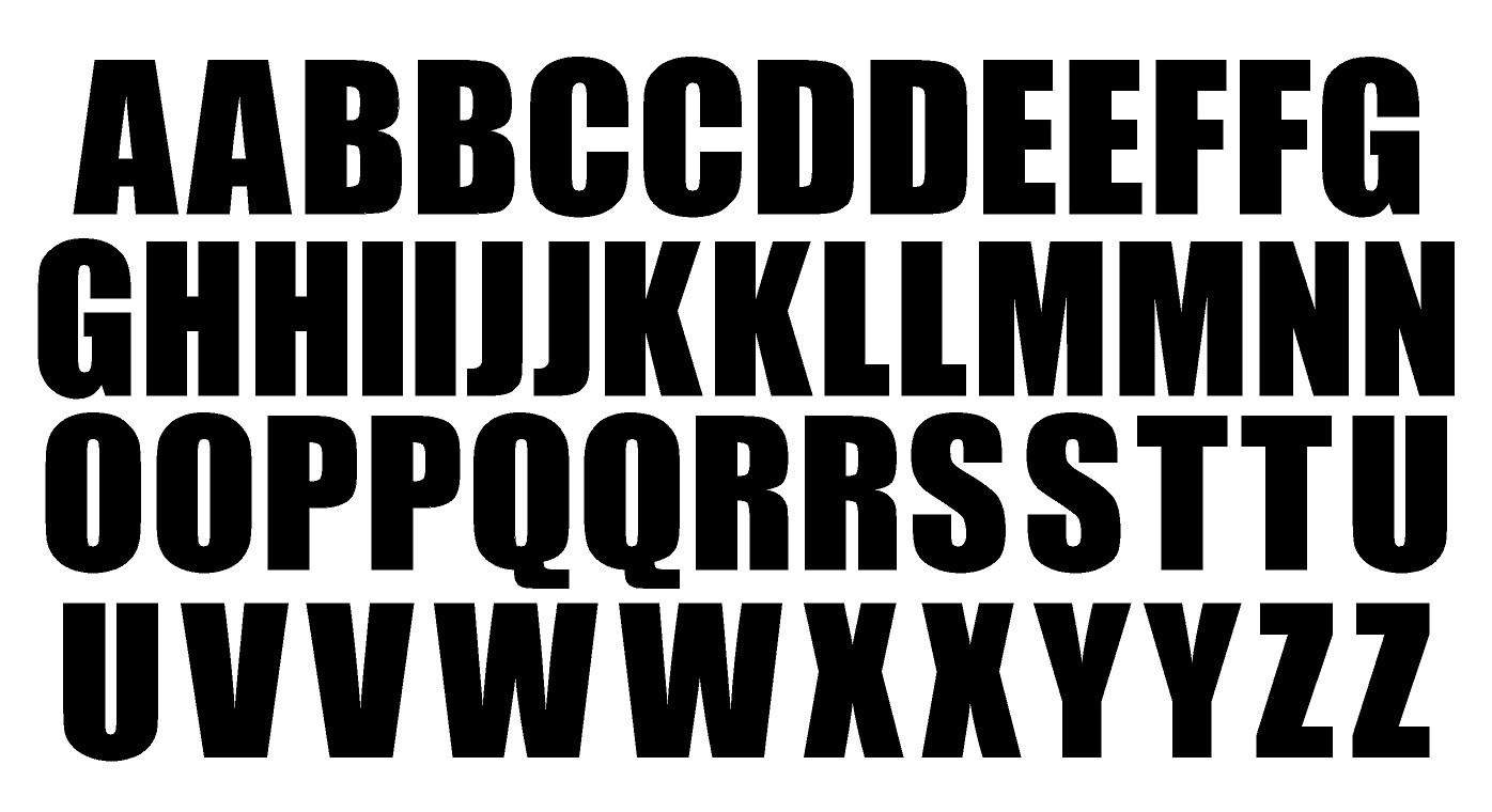 A B C Lettering Alphabet Die Cut Vinyl Decal Waterproof Many Colors and Sizes